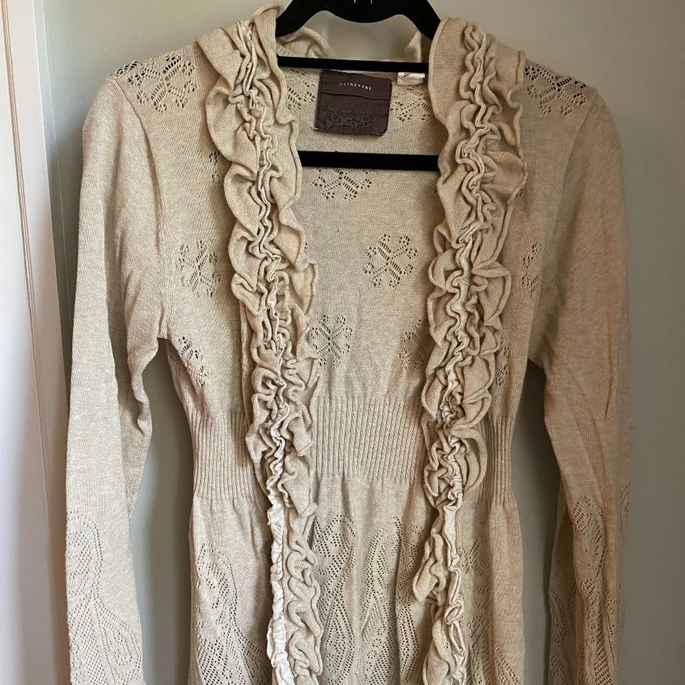 Anthropologie Ruffle Front Cardigan